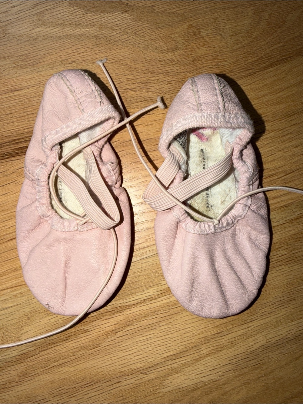 Classic Pink Kids Ballet Slippers with Elastic Strap child size 8